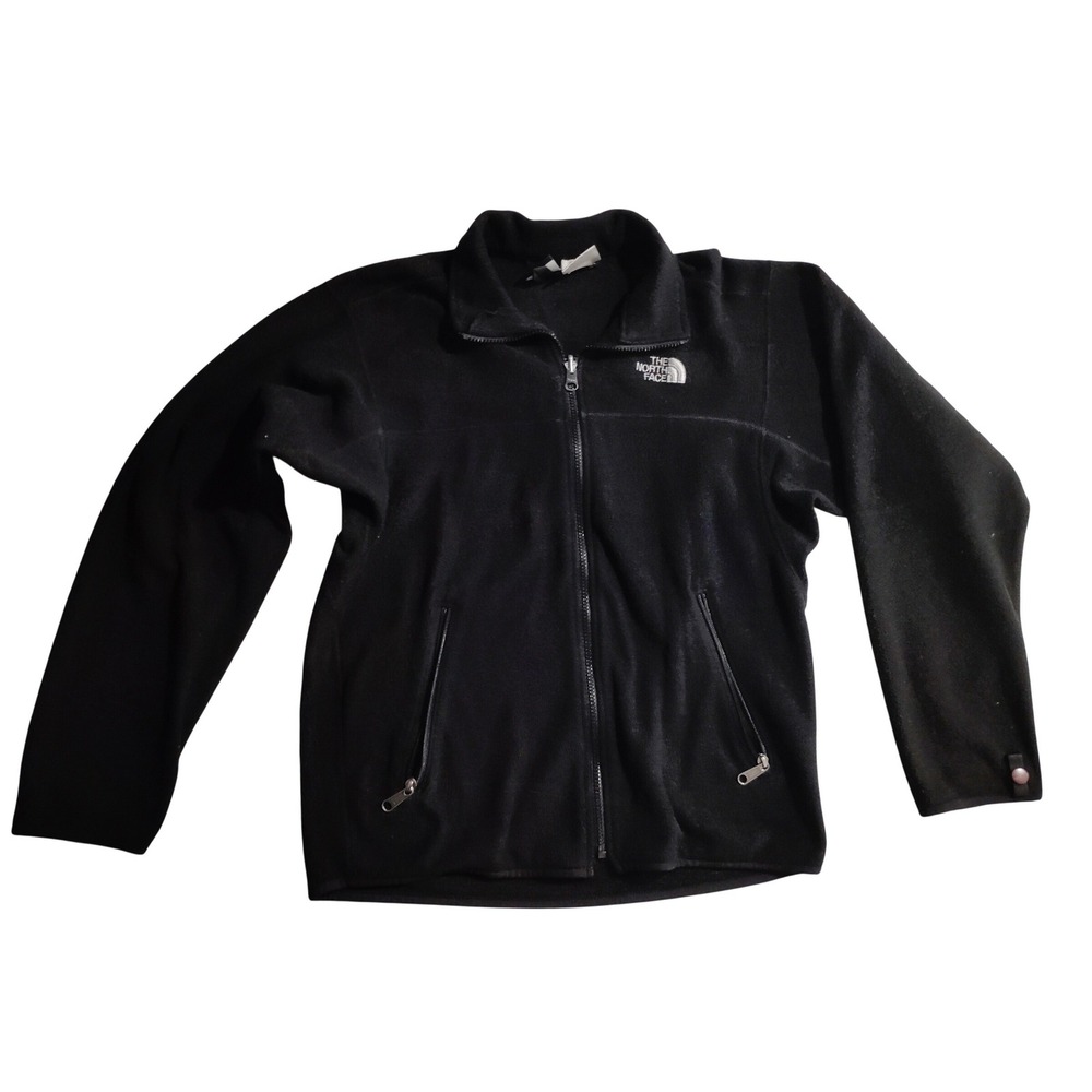 The North Face Black‎ Fleece Zip Up Jacket Men's Size Medium - Picture 1 of 7